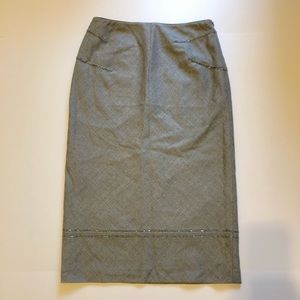 Iceberg Gray Wool Pencil Skirt Sz 38 Italy